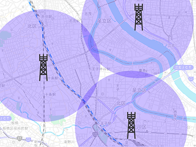 電波到達エリア表示システム